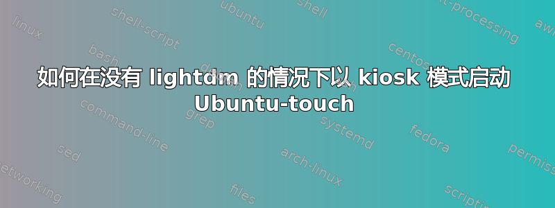 如何在没有 lightdm 的情况下以 kiosk 模式启动 Ubuntu-touch