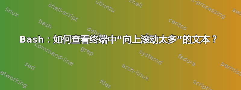 Bash：如何查看终端中“向上滚动太多”的文本？