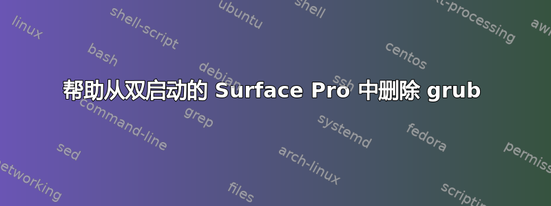 帮助从双启动的 Surface Pro 中删除 grub