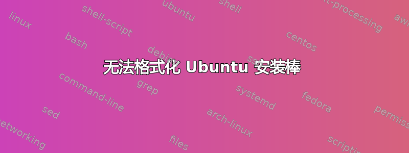 无法格式化 Ubuntu 安装棒