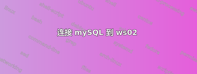 连接 mySQL 到 ws02