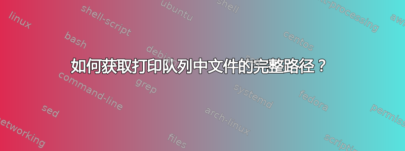 如何获取打印队列中文件的完整路径？