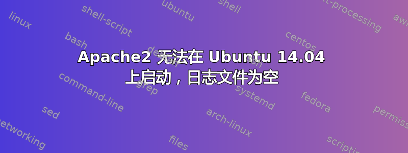 Apache2 无法在 Ubuntu 14.04 上启动，日志文件为空