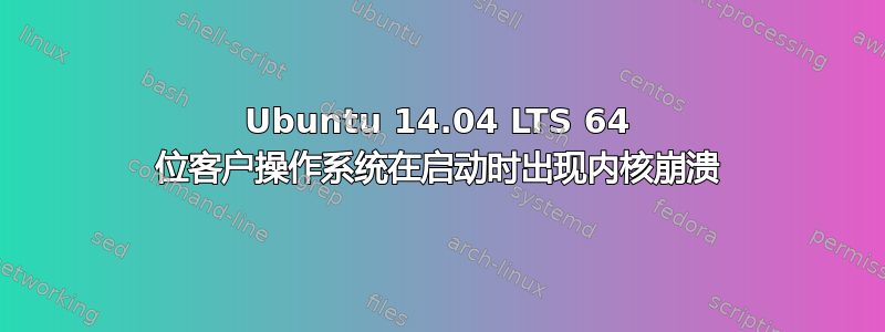 Ubuntu 14.04 LTS 64 位客户操作系统在启动时出现内核崩溃