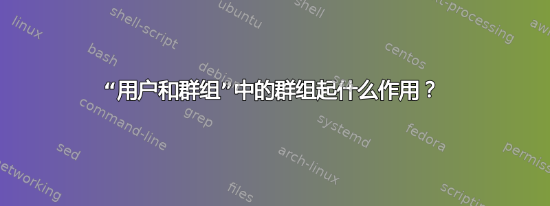 “用户和群组”中的群组起什么作用？