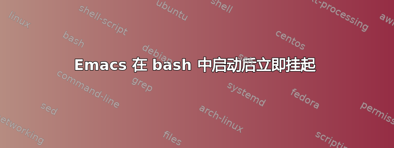 Emacs 在 bash 中启动后立即挂起