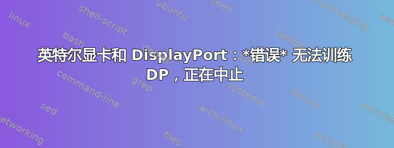 英特尔显卡和 DisplayPort：*错误* 无法训练 DP，正在中止