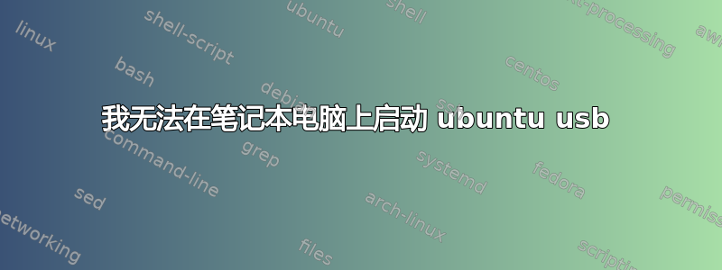 我无法在笔记本电脑上启动 ubuntu usb