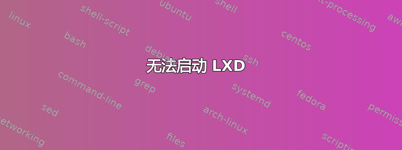 无法启动 LXD 