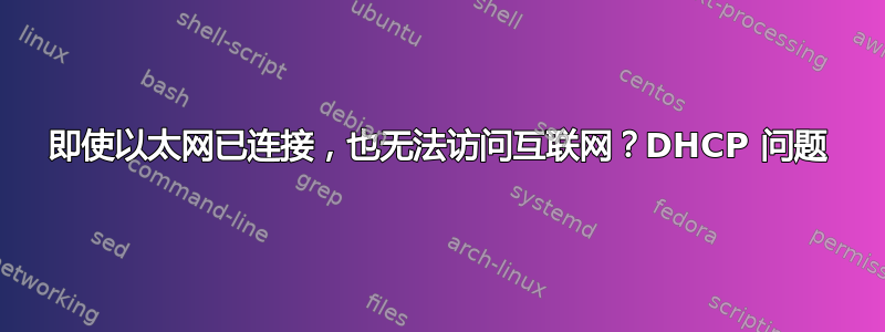 即使以太网已连接，也无法访问互联网？DHCP 问题