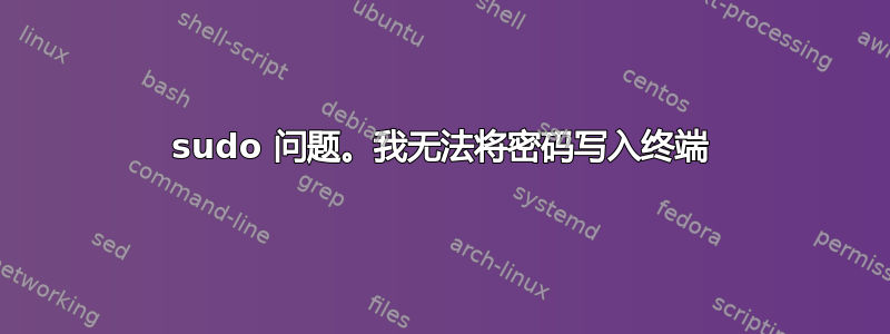 sudo 问题。我无法将密码写入终端