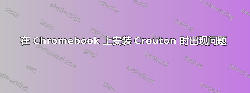 在 Chromebook 上安装 Crouton 时出现问题