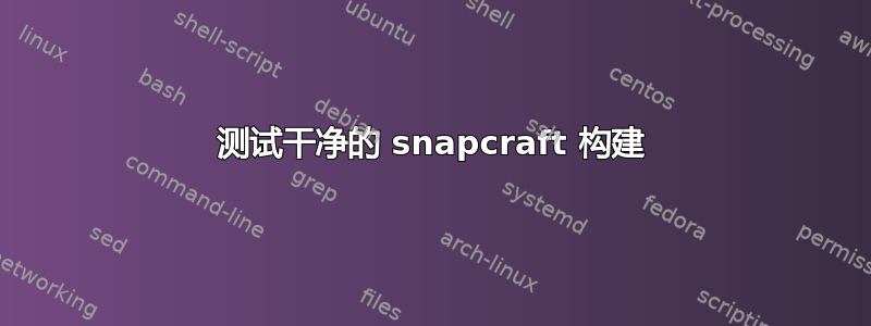 测试干净的 snapcraft 构建