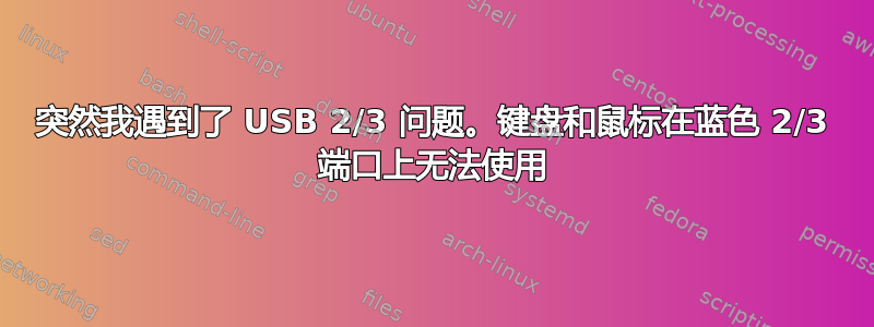 突然我遇到了 USB 2/3 问题。键盘和鼠标在蓝色 2/3 端口上无法使用