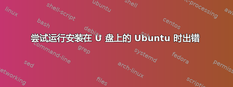 尝试运行安装在 U 盘上的 Ubuntu 时出错