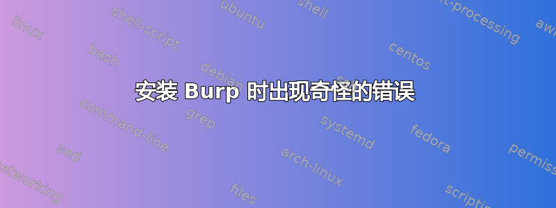 安装 Burp 时出现奇怪的错误