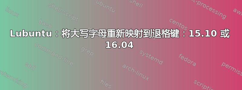 Lubuntu：将大写字母重新映射到退格键：15.10 或 16.04