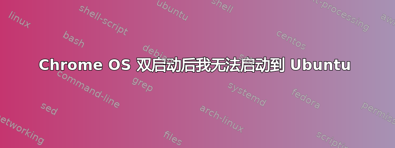 Chrome OS 双启动后我无法启动到 Ubuntu