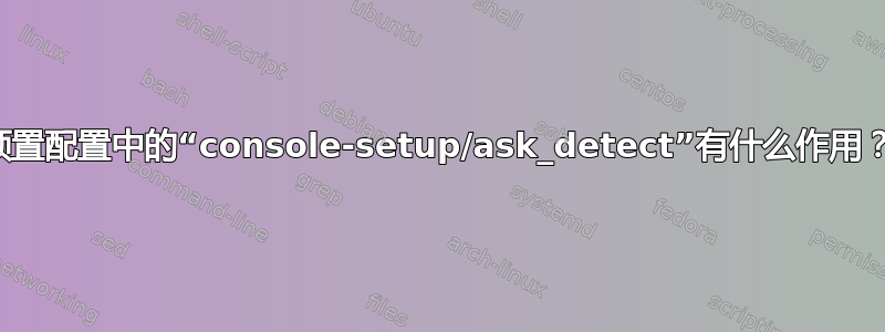 预置配置中的“console-setup/ask_detect”有什么作用？