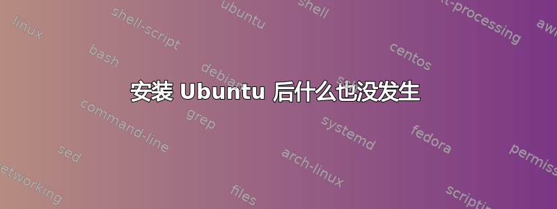 安装 Ubuntu 后什么也没发生