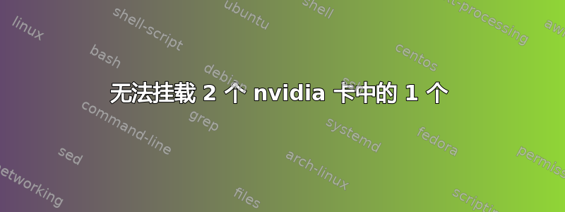 无法挂载 2 个 nvidia 卡中的 1 个