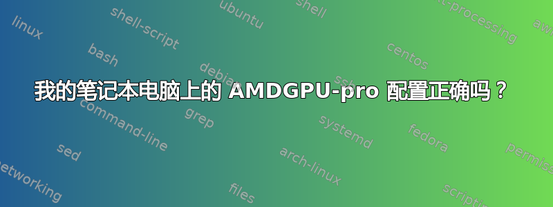 我的笔记本电脑上的 AMDGPU-pro 配置正确吗？