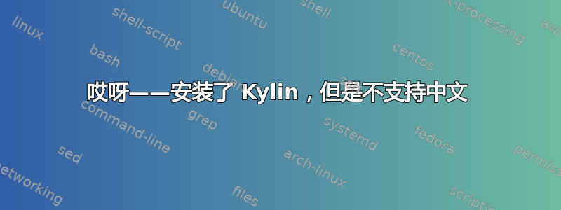 哎呀——安装了 Kylin，但是不支持中文