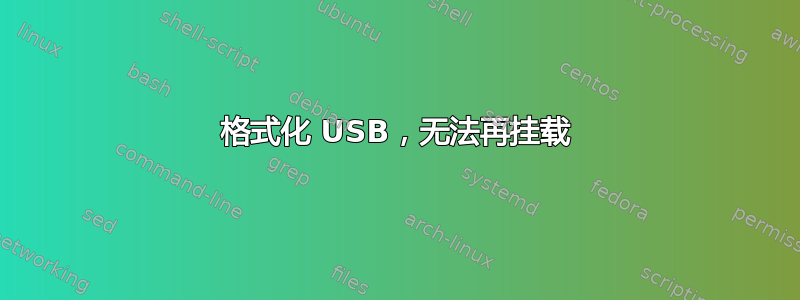 格式化 USB，无法再挂载