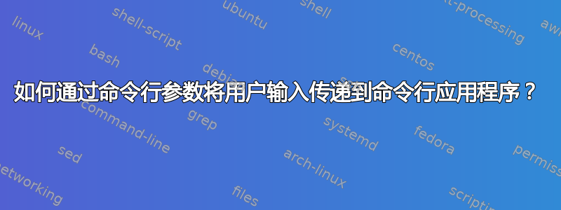 如何通过命令行参数将用户输入传递到命令行应用程序？