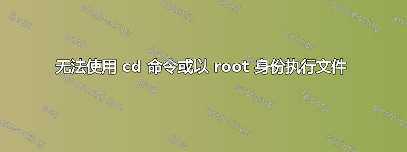 无法使用 cd 命令或以 root 身份执行文件