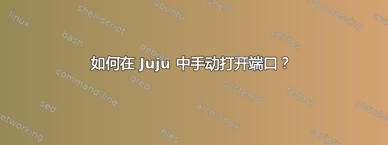 如何在 Juju 中手动打开端口？