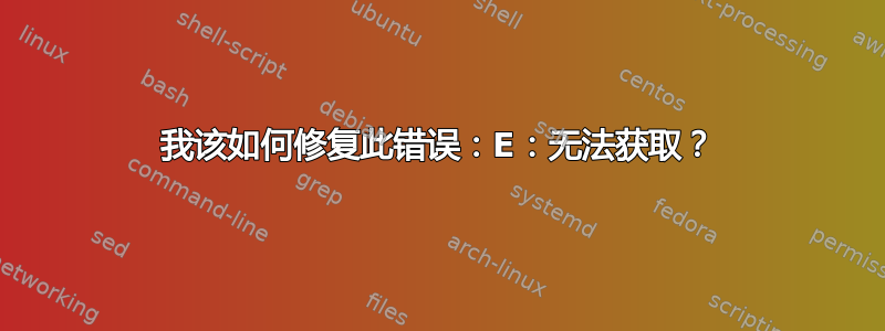 我该如何修复此错误：E：无法获取？