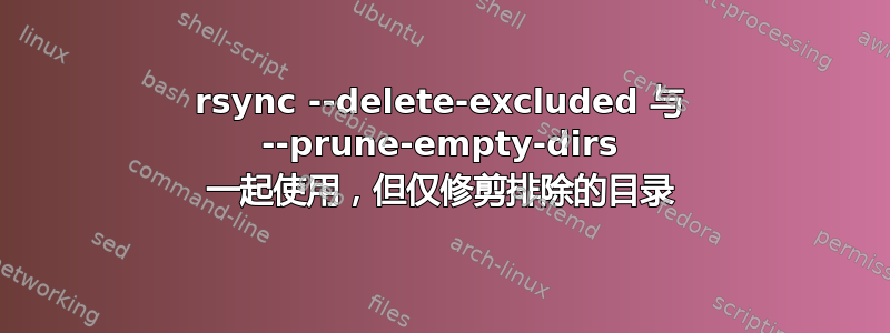 rsync --delete-excluded 与 --prune-empty-dirs 一起使用，但仅修剪排除的目录