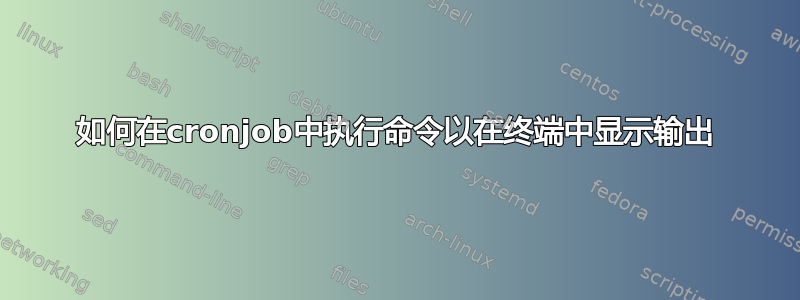 如何在cronjob中执行命令以在终端中显示输出