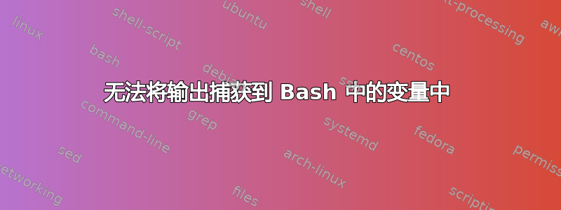 无法将输出捕获到 Bash 中的变量中