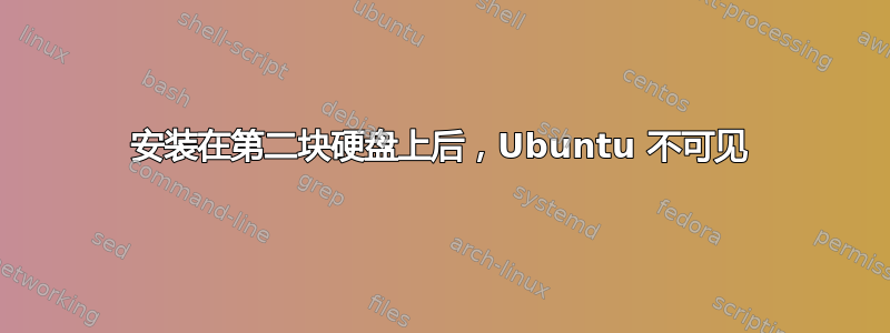 安装在第二块硬盘上后，Ubuntu 不可见