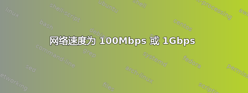 网络速度为 100Mbps 或 1Gbps