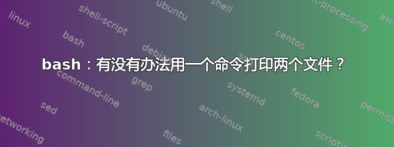 bash：有没有办法用一个命令打印两个文件？