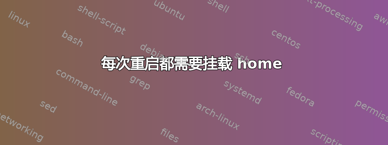 每次重启都需要挂载 home