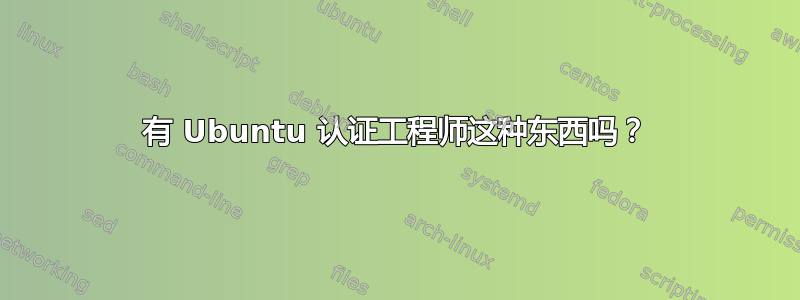 有 Ubuntu 认证工程师这种东西吗？