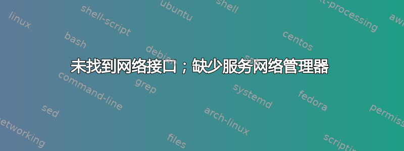 未找到网络接口；缺少服务网络管理器