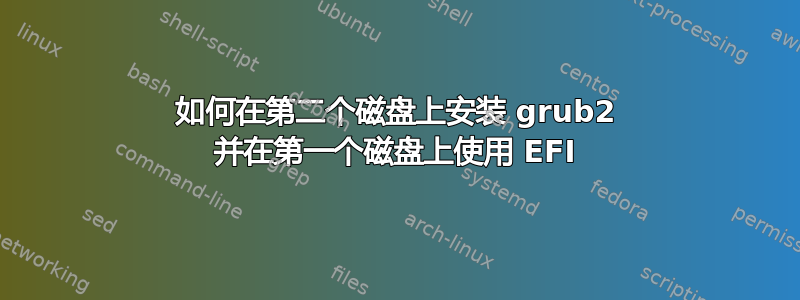 如何在第二个磁盘上安装 grub2 并在第一个磁盘上使用 EFI