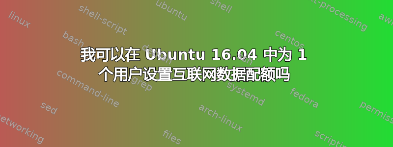 我可以在 Ubuntu 16.04 中为 1 个用户设置互联网数据配额吗