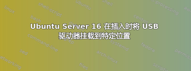 Ubuntu Server 16 在插入时将 USB 驱动器挂载到特定位置