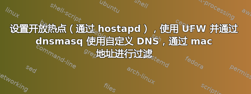 设置开放热点（通过 hostapd），使用 UFW 并通过 dnsmasq 使用自定义 DNS，通过 mac 地址进行过滤