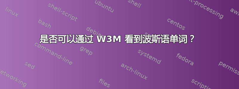 是否可以通过 W3M 看到波斯语单词？