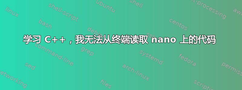 学习 C++，我无法从终端读取 nano 上的代码