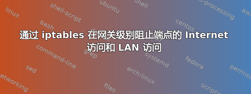 通过 iptables 在网关级别阻止端点的 Internet 访问和 LAN 访问