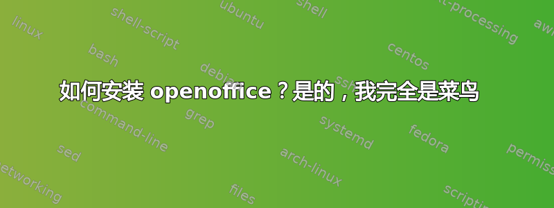 如何安装 openoffice？是的，我完全是菜鸟 