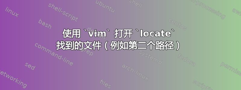 使用 `vim` 打开 `locate` 找到的文件（例如第二个路径）